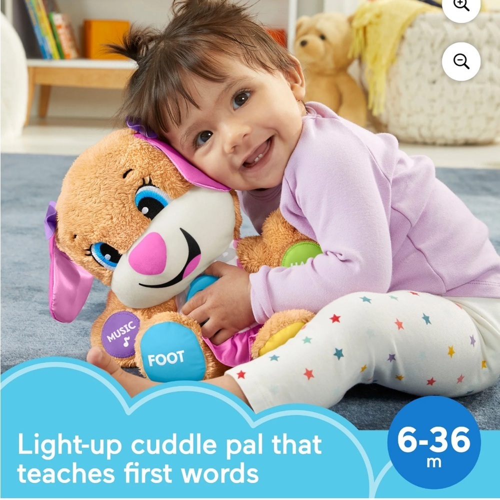 Fisher-Price Plush Learning Toy with Pink and Purple Accents - Picture 3 of 6